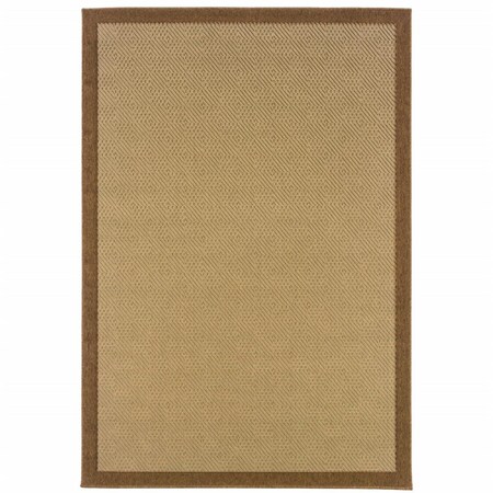 Palacedesigns 9 x 13 ft. Beige & Brown Plain Indoor & Outdoor Area Rug PA3657661